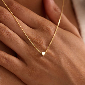 Personalized 3D Heart Charm Necklace, Minimalist Heart Pendent, Custom Initial Heart Necklace, Mother's Day Jewelry Gift for Her