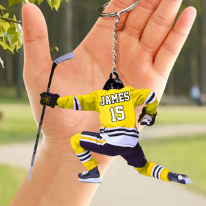 Personalized Hockey Keychain For Hockey Players