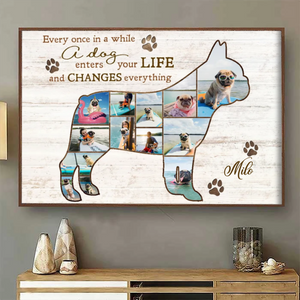 Best Bulldog Personalized Photo Collage Canvas Gift For Dog Lover