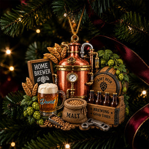 Personalized Beer Christmas Ornament Gift for Home Brewer