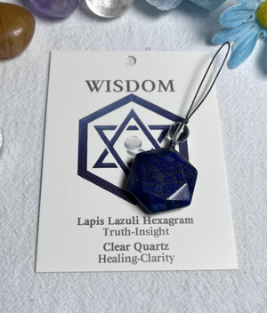 Natural crystal pendant-hexagon star crystal ornament