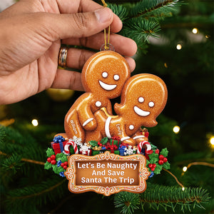 Personalized "Naughty Gingerbread Couple" Christmas Ornament โ Gift For Couples
