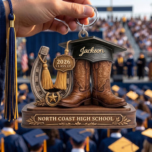 Custom Cowboy Boots Graduation Hanging Ornament โ Class Of 2026 Keepsake For Seniors
