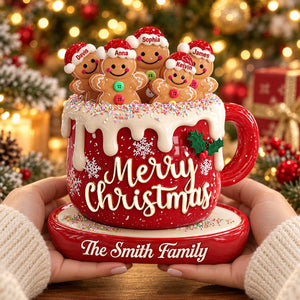 "Merry Christmas" Personalized Family Custom Shaped Acrylic Plaque – Custom Name Holiday Keepsake Gift For Families