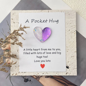 Pocket Hug Heart Token with Inspirational Greeting Card,Ideal Gift for Mother's Day