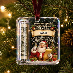 Personalized Christmas Cash Gift Holder Ornament