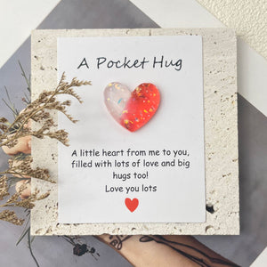 Pocket Hug Heart Token with Inspirational Greeting Card,Ideal Gift for Mother's Day