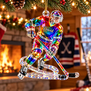 Personalized Hockey Player Acrylic Ornament,Christmas Gift For Hockey Lovers