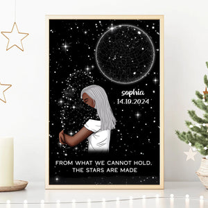 Personalized Poster For Woman Hugging Lost Loved One Star Map Memorial Gift