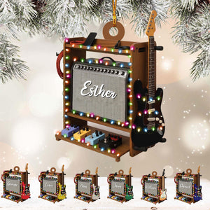 Personalized Electric Guitar Ornament Custom Name Christmas Guitarist Gift For Guitar Lovers