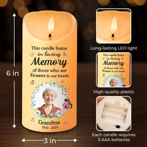 This Candle Burns In Loving Memory - Memorial Personalized LED Candle
