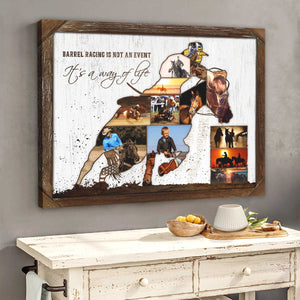 Personalized Barrel Racing Photo Collage Poster
