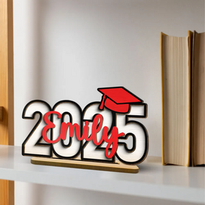 2025 Graduation Senior Personalized 2-Layer Standing Wooden Plaque