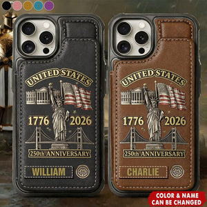 American 250th Anniversary - Personalized Flip Wallet Phone Case