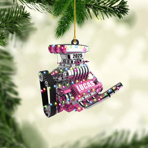 Drag Racing Hot Rod V8 Engine, Custom Drag Racing Ornament