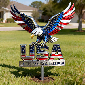 American Strong Eagle Metal Sign - Personalized Gifts For Patriots