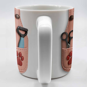 Personalized Dog Groomer, Scissors And Paw Prints Mug, Gift For Pet Care Professionals And Dog Lovers