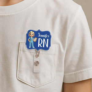 Custom Cheerful Cartoon Nurse Badge Reel,Acrylic Badge Reel,Gift For Nurses and Healthcare Workers
