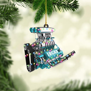 Drag Racing Hot Rod V8 Engine, Custom Drag Racing Ornament