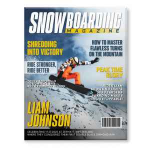 Personalized Snowboarding Magazine Cover Canvas, Snowboarding Player Gift, Unique Gifts For Snowboarding Lover