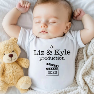 A Mom Dad Production Personalized Baby Onesie Gift for Parents Baby Onesie with Custom Parents Name