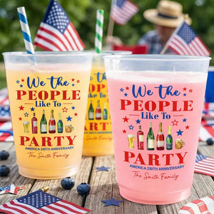We The People Like To Party US 250Th Anniversary - Family Personalized Frosted Cups