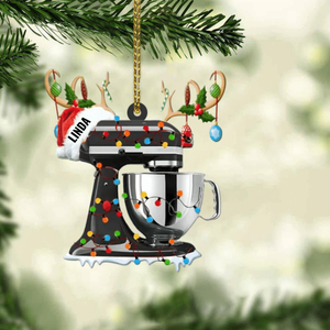 Personalized Christmas Reindeer Baking Mixer Ornament for Baker, Gift for Mom Who loves Baking