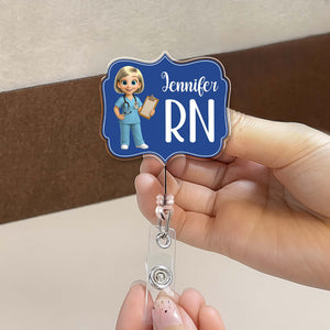 Custom Cheerful Cartoon Nurse Badge Reel,Acrylic Badge Reel,Gift For Nurses and Healthcare Workers
