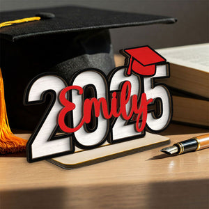 2025 Graduation Senior Personalized 2-Layer Standing Wooden Plaque
