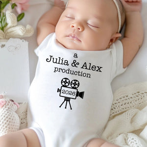 A Mom Dad Production Personalized Baby Onesie Gift for Parents Baby Onesie with Custom Parents Name