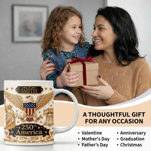 America Patriotic Eagle Personalized Custom Coffee Mug