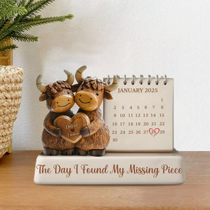 The Day I Found My Missing Piece - Personalized Couple Custom Shaped Acrylic Plaque
