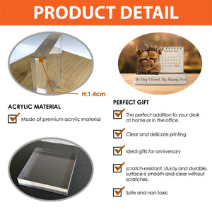 The Day I Found My Missing Piece - Personalized Couple Custom Shaped Acrylic Plaque