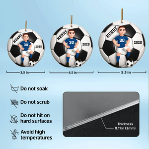 Soccer Girl Boy - Personalized Acrylic Ornament Christmas Gift For Daughter, Gift For Son