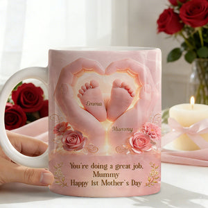 Personalized 1st Mother's Day Mug โ "Happy 1st Mother's Day" For Mum From Baby