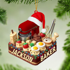 Making Cake Christmas Ornament, Personalized Acrylic Ornament
