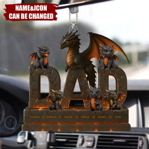 Fire Dragon Dad Acrylic Ornament Personalized Gifts For Dad