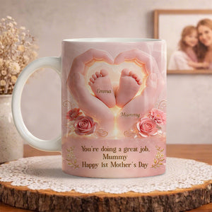 Personalized 1st Mother's Day Mug โ "Happy 1st Mother's Day" For Mum From Baby