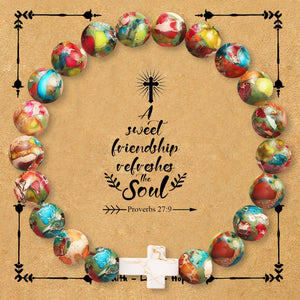 Natural stone cross bracelet