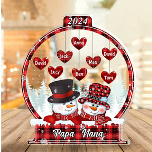 Sparkling Christmas Snowman Personalized Acrylic Plaque