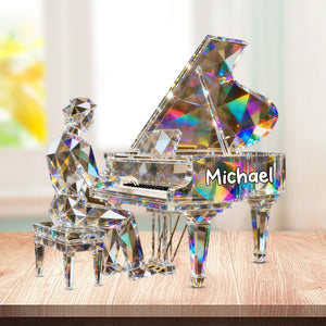 Pianist Custom Name Stained Glass Effect Acrylic Plaque, Pianist Gift