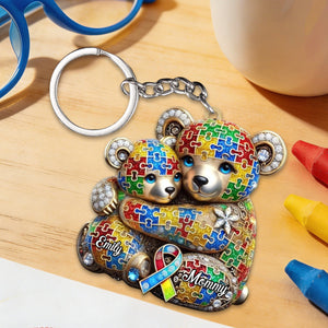 For the Strong Mama Who Shines Bright โ Personalized Autism Awareness Keychain