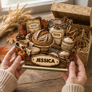 Sourdough Baker Cluster Personalized Wooden Plaque Baking Gift for Bakers,Bread Lovers