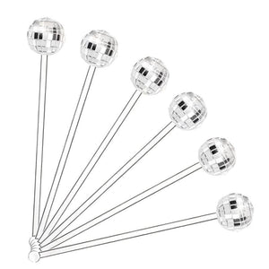 Disco Ball Drink Stirrers Party Decorations