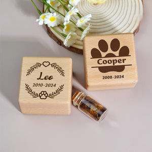 Custom Wooden Pet fur Keepsake Personalized Wooden Pet Ashes Box Pet Loss Gifts