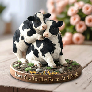 Personalized naughty cow couple acrylic plaque gift for couple