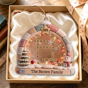 "Our Family" โ Personalized Crossword Puzzle Art Ornament | Gift For Family Lovers