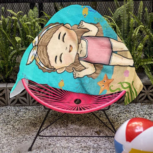 Summer, Beach, Pool, Travel And Kid - Family Personalized Beach Towel