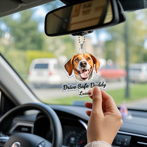 Hanging Dog Photo Personalized Acrylic Car Ornament Gift For Pet Lovers