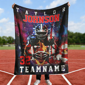 Custom Any Name And Number - Personalized American Football Blanket